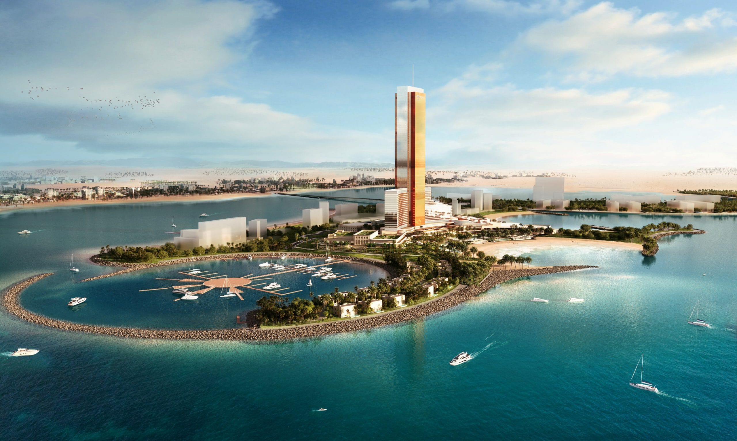 Wynn secures funding for UAE resort on Al Marjan Island with casino.
